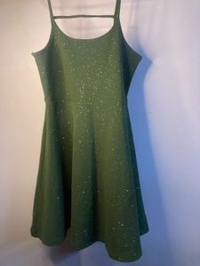 Green Sparkly Skater Dress