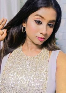 Chic White &amp; Gold Sequin Jumpsuit