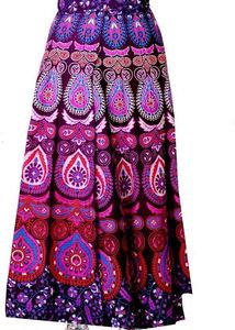 Printed Wrap Around Pink Purple Skirt