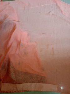 Peach Color Fancy Saree