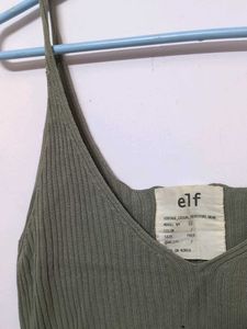 ELF Olive Ribbed Tank Top