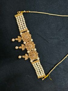 Beautiful golden Pearl Necklace 😍🌷