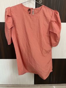 Peach Puff Sleeve Top