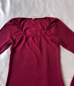 Maroon Full Sleeves Top