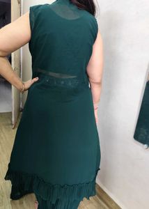 Green Embellished Lehenga Choli With Jacket