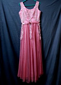 Gawn Peach Colour Bride Dress FreeUp