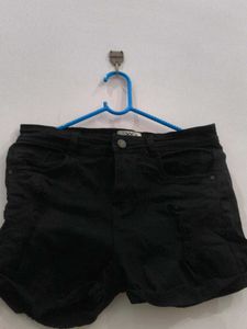 Black Denim Shorts