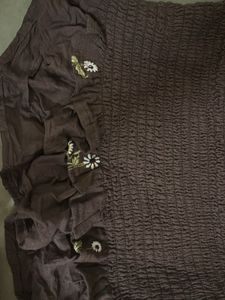 Cute Embroidery Peplum Top