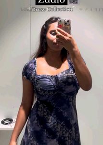 Zudio Puple Floral Net Mini Dress