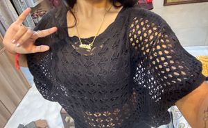 Crochet mesh top