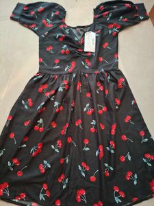 Pretty Cherry Printed Dress