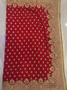 Red Embellished Saree