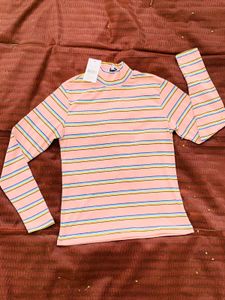 Baby Pink Highneck Knit top