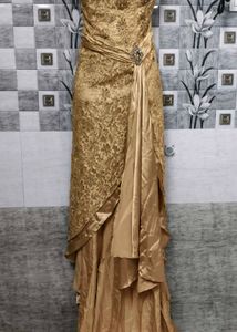 Stunning Gold Lace Formal Gown