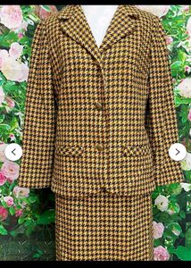 Houndstooth Skirt Suit Set