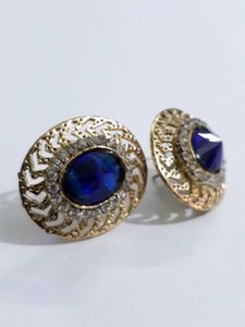 Blue Stone Earrings - Brand New