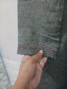 Embroidered Gray Kurta