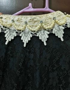 Elegant Lace &amp; Trimmed Blouse