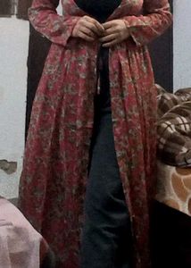 Women Printed Long Line Tie-up Shrug
