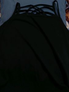 Trendy Korean Stylish Black Cross Bralete Sexy Top
