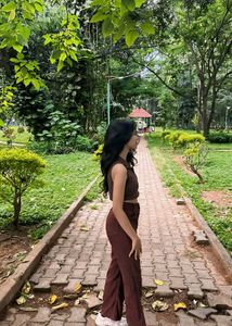 Brown Straight Leg Pants