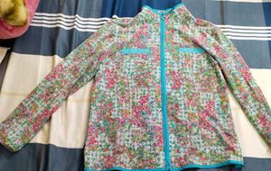 Floral Print Zip-Up Shirt