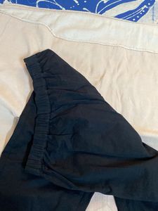 Jet Black Trouser With Waist Elastic