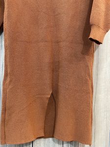 Long Woolen High Neck Dress