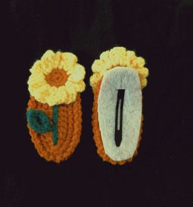 Crochet Sunflower Hairclips