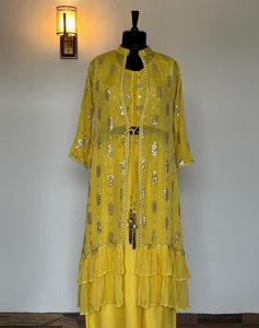 Yellow Kurta Set &amp; Jacket