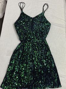 Sparkly Green Mini Dress