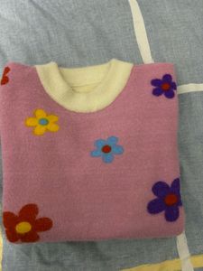 Floral Pink Pullover Sweater