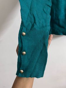 Teal Turtleneck Sweater