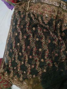 Embroidered Net Lehenga Saree