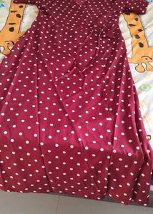 Maroon Polka Dot Dress
