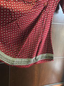 Festive Red A Line Long Kurta