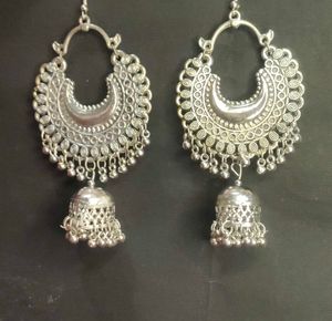 Silver Jhumka Earrings