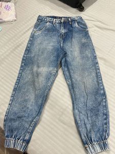 Acid Wash Denim Joggers