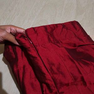 Elegant Maroon Flared Skirt