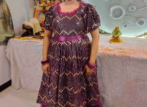 NEW PARTY WEAR WINE COLOUR SEQUENCE GOWN