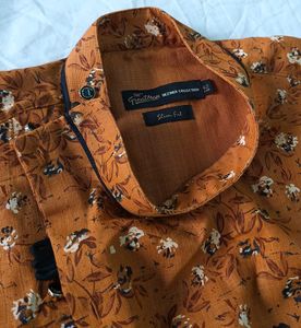 Orange Short Kurta type  Shirt