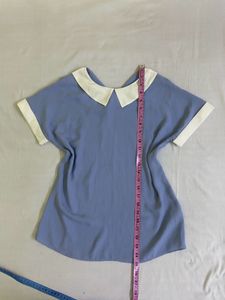 Korean Cute Blue Peter Pan Collar Top Bust 32-34