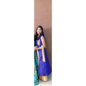Elegant Blue &amp; Gold Ethnic indo western
