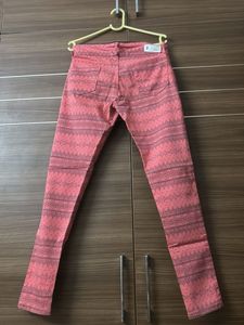 Zola Coral Printed Skinny Jeans