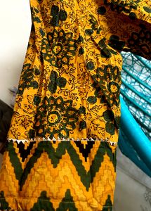 Indibelle Cotton Floral Print Straight Kurta