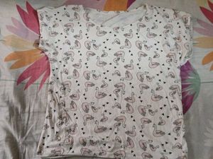 Swan Print Casual T-Shirt