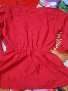 Red Button-Down Top