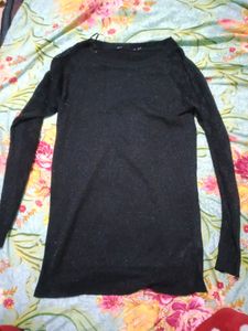 black one peice dress  with simmered full sleevs