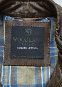 Woodland Men&#39;s Brown Pure Leather Jacket