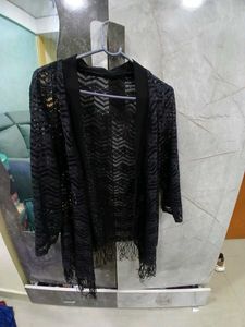 Black Fringe Cardigan